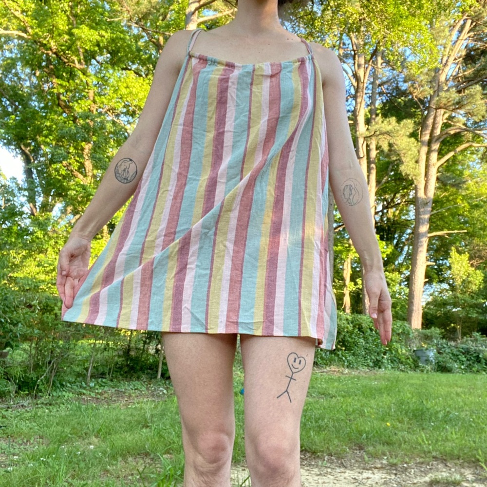 Madewell striped bathing suit coverup